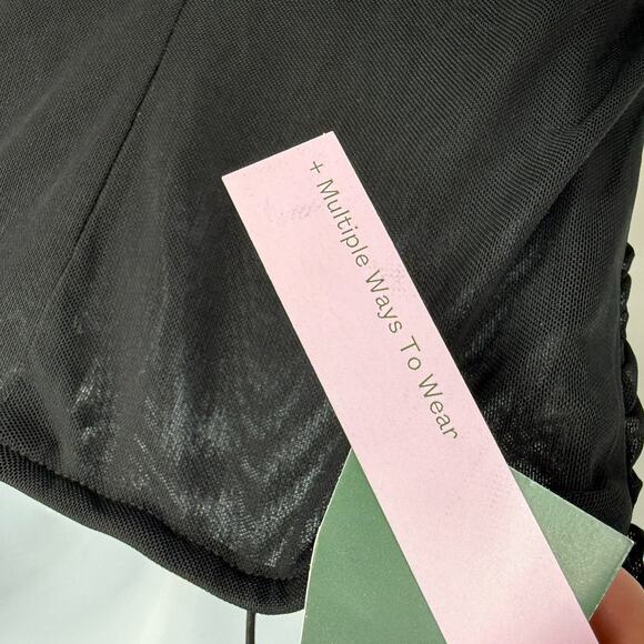 Wild Fable String Strap Mini Dress Black Mesh Overlay Size XS Party Club NEW - Picture 8 of 10